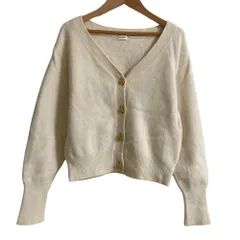 美品 23AW LILY BROWN リリーブラウン ラクーンニットカーディガン サイズF ホワイト レディース 古着 中古 USED