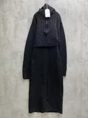 新品 jouetie ジュエティ 082360300601-01 ハーフZIPロングニットワンピース セットアップ sizeM/黒  ◆■レディース