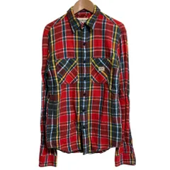 美品 DENIM & SUPPLY RALPH LAUREN デニムアンドサプライ ラルフローレン チェック 長袖 ネルシャツ サイズXS レッド系 メンズ 古着 中古 USED