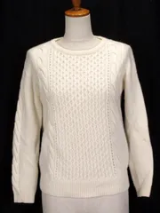 B&Y ユナイテッドアローズ BEAUTY&YOUTH ビューティー&ユース セーター ニット ハニカム ケーブル編み ウール 白 アイボリー