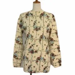 SUGAR NOUGAT シュガー ヌガー セーター ニット 花柄 モックネック ウール ベージュ