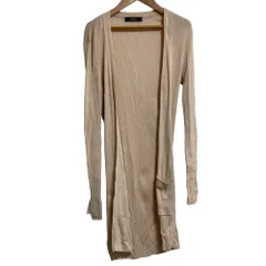 良品 FOXEY フォクシー ロングリブニットカーディガン サイズ40 ピンクベージュ レディース 古着 中古 USED