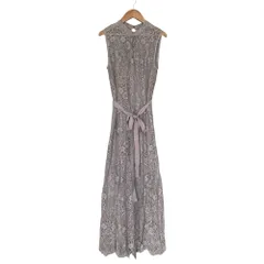 良品 SNIDEL スナイデル レース ノースリーブ フレアワンピース サイズ1 ピンクベージュ レディース 古着 中古 USED