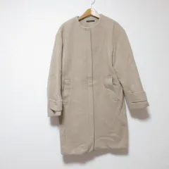 美品 BARNYARDSTORM バンヤードストーム ノーカラーコート 0 ベージュ レディース 古着 中古 USED