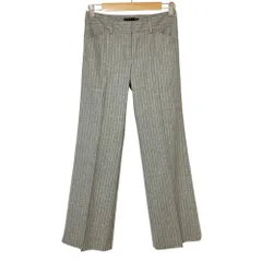 美品 Theory セオリー ストライプ センタープレス ウールパンツ サイズ0 グレー レディース 古着 中古 USED
