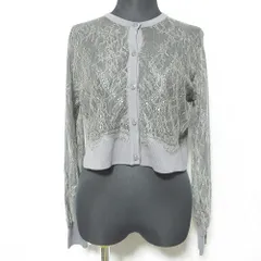 美品 CELFORD セルフォード レースカーディガン CWNT185032 サイズ36 グレー レディース 古着 中古 USED