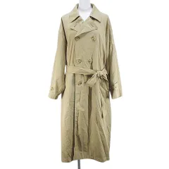 コーエン coen ルーズ トレンチコート ロング丈 L ベージュ 無地 ダブルボタン 裏地 