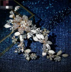 ＜在庫処分＞【新品】水晶 ヘアクリップ 結婚式 新婦用 ヘッドアクセサリー 韓国風 ウェディング 髪飾り  bu1