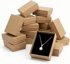 JUSTVEL Gift Box, Rectangular, Wrapping Box, Necklace, Gift Box for Presents, Watches, Accessories, Gift Packaging Materials, Plain Packaging Case (Brown, 18 pieces)