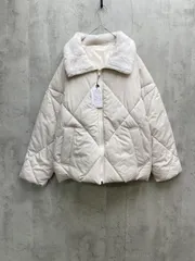 新品 moment+ モーメントプラス ポリエステルダイヤキルトエコダウン ジャケット sizeM/アイボリー ◆■レディース