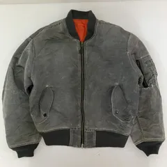 ◆ UNIQLO ユニクロ ミリタリージャケット ヴィンテージ ジップアップ MA-1 ブルゾン グレー Lサイズ メンズ 古着