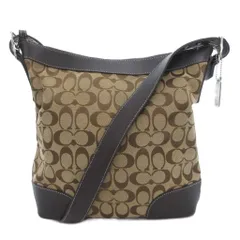 コーチ COACH 6346 シグネチャー ショルダーバッグ 斜め掛け クロスボディ キャンバス レザー 茶 ブラウン /GV ■GY18