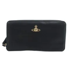ヴィヴィアンウエストウッド Vivienne Westwood 長財布 ウォレット 小銭入れあり ラウンドファスナー オーブロゴ レザー 黒 ブラック /GV ■GY18