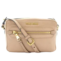 ミュウミュウ miumiu マドラス ショルダーバッグ カメラバッグ レザー ロゴ ゴールド金具 ピンク /XZ ■OH ■GY18