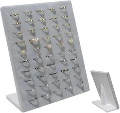 SakuraLovely8 指輪スタンド 50個収納 アクセサリースタンド ピアス ディスプレイ (グレー)