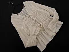 NATURAL BEAUTY BASIC ナチュラルビューティーベーシック シフォン ブラウス カーディガン sizeM/オフホワイト ■◇ レディース