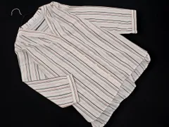 a.v.v アーヴェヴェ ストライプ 七分袖 シャツ sizeM/白 ■◇ レディース