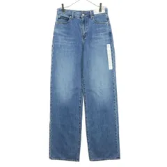 未使用 UNIQLO JEANS ユニクロジーンズ ワイド ストレートデニムパンツ W24 ブルー レディース 古着