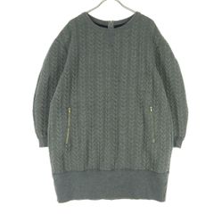 Spick and Span スピックアンドスパン リーフ柄 長袖 トレーナー グレー バックジップ レディース 古着