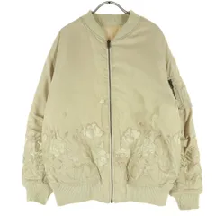 Lily Brown リリーブラウン 花柄 長袖 ブルゾン F アイボリー リバーシブル レディース 古着