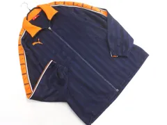 PUMA プーマ ロゴライン トラック ジャケット sizeM/濃紺 ■■ メンズ
