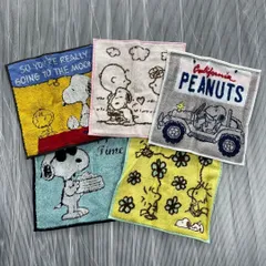 T463-49577 未使用品 スヌーピー ハンカチタオル 5枚セット 25x25cm