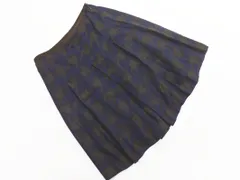 UNTITLED アンタイトル 総柄 プリーツ スカート size2/紺ｘ茶 ■◇ レディース
