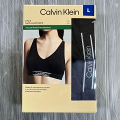 T631-5555670 未使用品 Calvin Klein カルバンクライン ブラレット 2枚組 US/L JP/XL ブラック/ダスティブルー