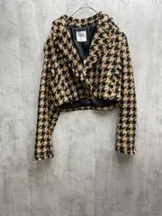 新品 ZARA ザラ ツイード 千鳥柄 ショート ジャケット sizeM/ベージュ ◆■レディース