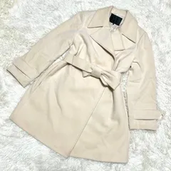 UNTITLED アンタイトル ロングコート ベルト付 アンゴラ アイボリー Lサイズ 大きめ