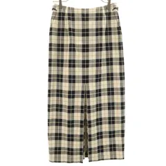BEAUTY&YOUTH UNITED ARROWS ビューティーアンドユースユナイテッドアローズ チェック柄 ロング丈 タイトスカート S ブラック系 レディース 古着