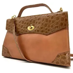 ハナエモリ hanae mori 森英恵 ショルダーバッグ ハンドバック 2way クロコ型押し セレモニー