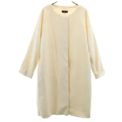 theory セオリー 日本製 ウール ノーカラーコート P ホワイト レディース 古着