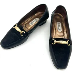 BALLY バリー ビットローファー ローファー ブラック 黒 レザー ヌバック スエード バイカラー ゴールド金具 36 23.0