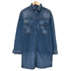 美品 DIESEL ディーゼル DE-ROMBY デニム シャツ ワンピース XS インディゴブルー レディース 古着 中古 USED