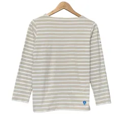美品 ORCIVAL オーシバル ボーダー バスクシャツ カットソー Tシャツ サイズ1 ベージュ ホワイト レディース 古着 中古 USED
