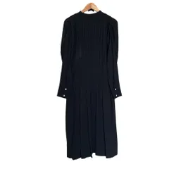 良品 LE CIEL BLEU ルシェルブルー プリーツシャツワンピース サイズ36 ブラック レディース 古着 中古 USED