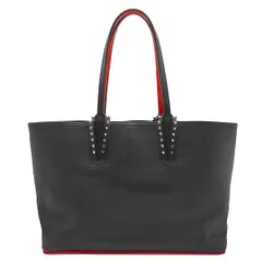 クリスチャンルブタン Christian Louboutin トートバッグ カバタ スモール カーフ ブラック×レッド シルバー金具 Cabata small 黒 赤 スタッズ  3205219CM53【中古】のサムネイル