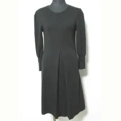 美品 ANAYI アナイ ウール ニットワンピース サイズ36 ブラック レディース 古着 中古 USED