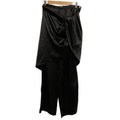 美品 CINOH チノ サテンレイヤード ツイストパンツ サイズ40 ブラック レディース 古着 中古 USED