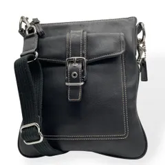 極美品　COACH コーチ　ショルダーバッグ　レザー　ブラック　斜め掛け