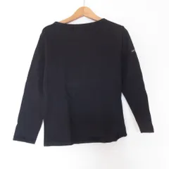 美品 SAINT JAMES セントジェームス OUESSANT SOLID ウェッソン ソリッド ロングスリーブ バスクシャツ カットソー 0 ブラック レディース 古着 中古 USED