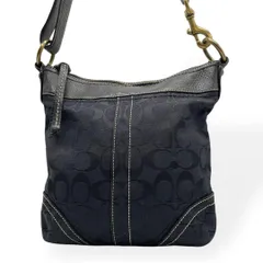 極美品　COACH コーチ　ショルダーバッグ　キャンバス　レザー　ブラック