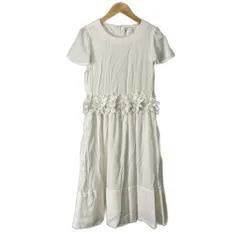 チェスティ Chesty ワンピース ひざ丈 フラワー装飾 ノースリーブ 0 ホワイト ■GY06