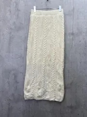 新品 AS KNOW AS アズノゥアズ もっちりケーブル スカート ニット タイト オフホワイト ◆■レディース