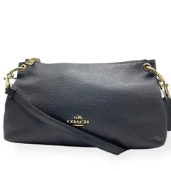 極美品　COACH コーチ　ショルダーバッグ　レザー　斜め掛け　ネイビー