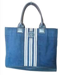 Tory Burch トリーバーチ♡トートバッグ キャンバス レザー ストライプ 