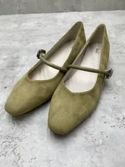 新品 ダブルエーオリエンタルトラフィック スエード ビジューバックルストラップパンプス size42/グリーン ■■レディース