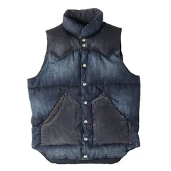 HYSTERIC GLAMOUR ヒステリックグラマー ベスト サイズ:36 | Rocky Mountain Featherbed レザー ウエスタンヨーク デニム ダウンベスト | ネイビー インディゴ | アウター ジャケット【メンズ】【中古】のサムネイル