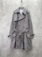 BEAMS BOY ビームスボーイ チェック トレンチ コート 日本製 青系 ◆■◎レディース